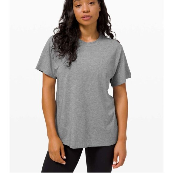 Lululemon All Yours Tee Heathered Core Medium Grey Size 14 - Picture 1 of 7